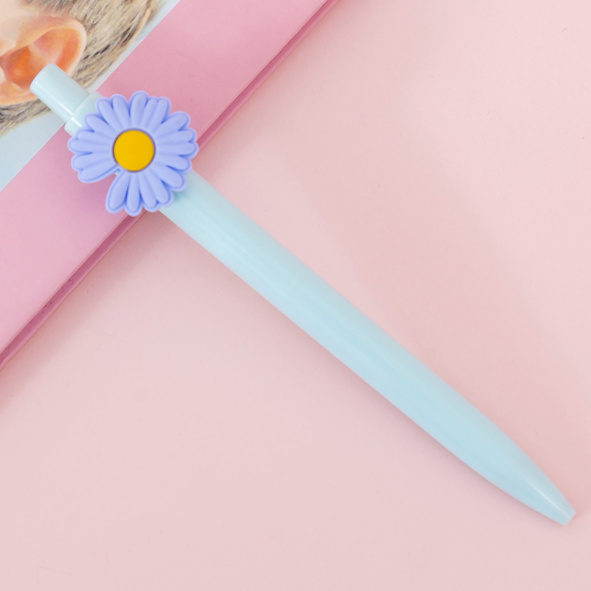 Wholesale Plastic Daisy Patch Candy Color Ballpoint Pen